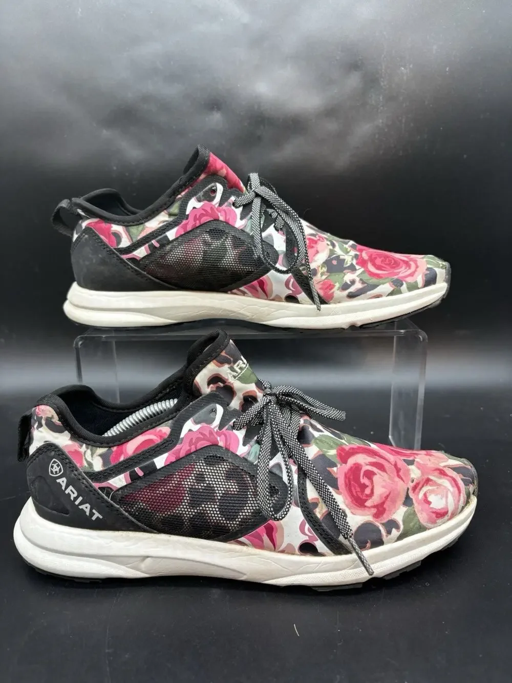 Ariat Fuse Trainer Floral Print Pink White Lace Up Sneaker Womens 7.5
